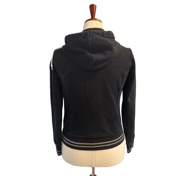 North Face women’s black and white hooded zip up sweatshirt sz m - Picture 5 of 6